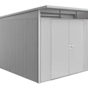 Biohort AvantGarde Double Door Metal Garden Shed 8ft5 x 12ft4 A8 - Metallic Silver