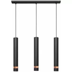 Helam Tuba Straight Bar Pendant Ceiling Light Black, Rose Gold 60cm