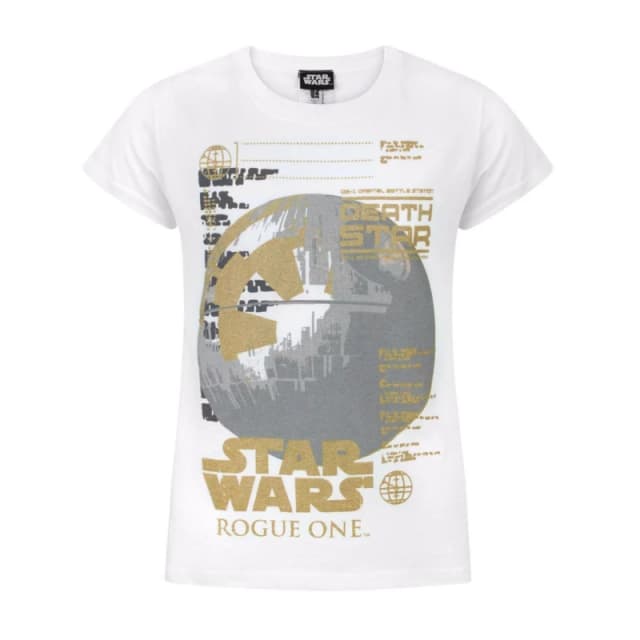 (5-6 Years) Star Wars Short Sleeved T-Shirt (Girls White)