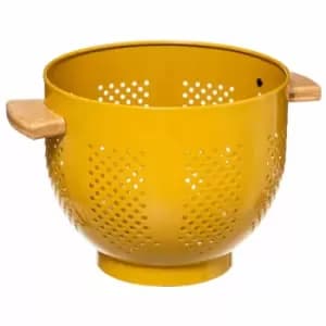 Hahn Metal 20cm Colander/Strainer with wood handle - Yellow