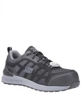 Skechers Bulkin Lyndale Workwear Slip Resistant Toe Cap Trainer - Black