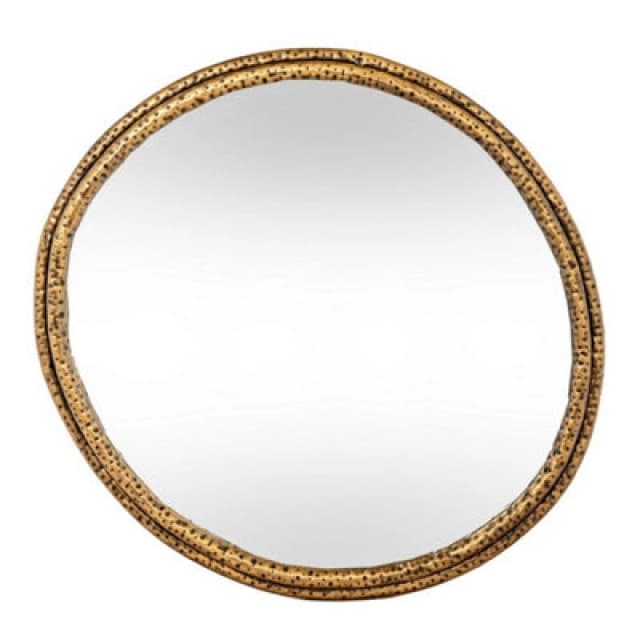 Hill Interiors Nahla Small Mirror With Dimpled Frame - Glass - L4 X W64 X H60 Cm - Gold