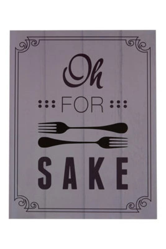 Premier Housewares Pun and Games Oh For Fork Sake Wall Plaque Black