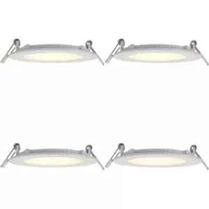 4 PACK Ultra Slim Recessed Ceiling Downlight - 6W Warm White LED - IP44 Rated