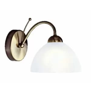 Searchlightlighting - Searchlight Milanese - 1 Light Glass Shade Wall Light Antique Brass, E14