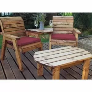 Charles Taylor Angled Companion Dining Set with Cushions, Burgundy