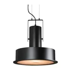 Larissa Lighting - Larissa Asha Dome Ceiling Pendant 1 Light Metal-Diffuser Black