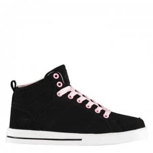 Lee Cooper Akron Hi Top Trainers Juniors - Black/Pink