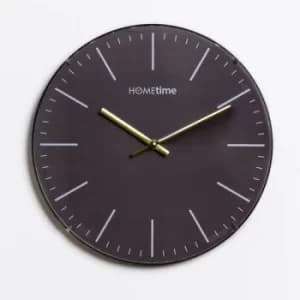 HOMETIME Round Wall Clock Convex Dial Light Grey 30cm