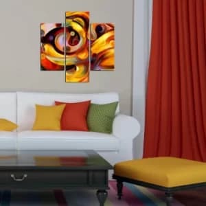 3MDF-090 Multicolor Decorative MDF Painting (3 Pieces)