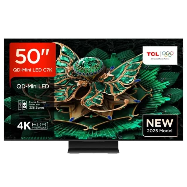 TCL 50C7K-UK 50" Premium 4K QD-Mini LED Ultra HD HDR Smart Google TV 2025