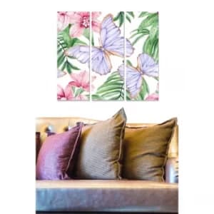 MDF296949059 Multicolor Decorative MDF Painting (3 Pieces)