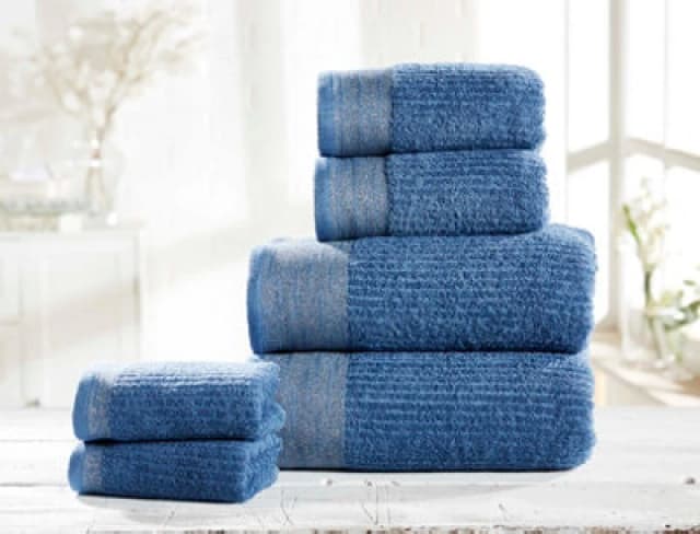 Rapport Home Mayfair Towel Pure Cotton Face Denim/silver