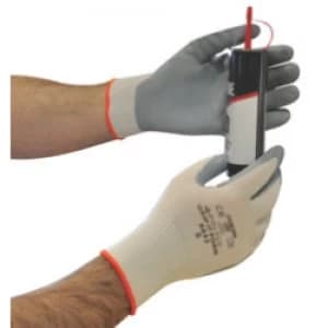 Polyco Gloves Knitted Nylon Nitrile Size 7 White Grey