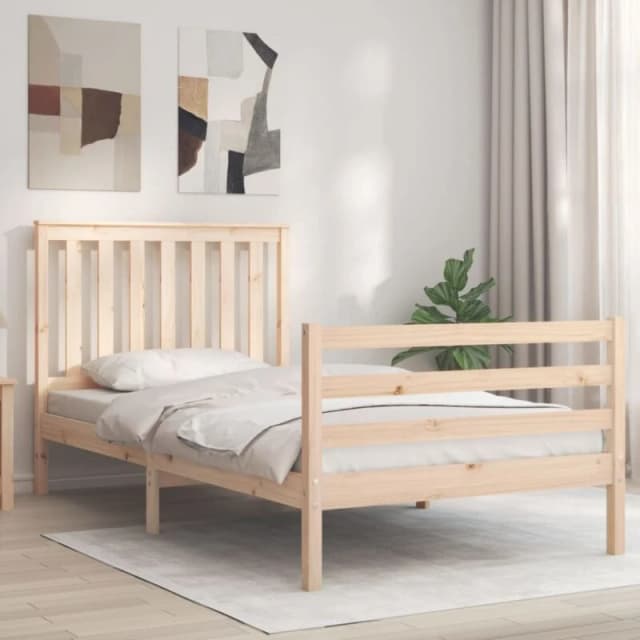 VIDAXL Bed Frame without Mattress 100x200cm Solid Wood Vidaxl 3194236