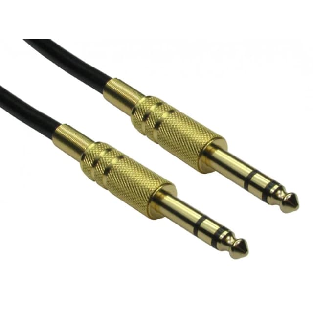Cables Direct 4635-010GD audio cable 1m 6.35mm Black. Gold