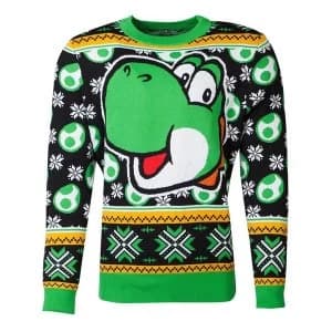 Nintendo - Super Mario Bros Yoshi Unisex Large Knitted Christmas Jumper - Multicoloured