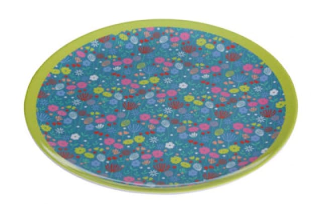 Premier Housewares Floral Design Casey Side Plate, Curved Contemporary Breakfast Plate, Functional Breakfast Side Plate Multi