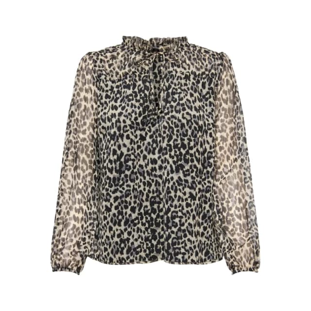 Only Draping High Neck Blouse leopard print Women XS;L