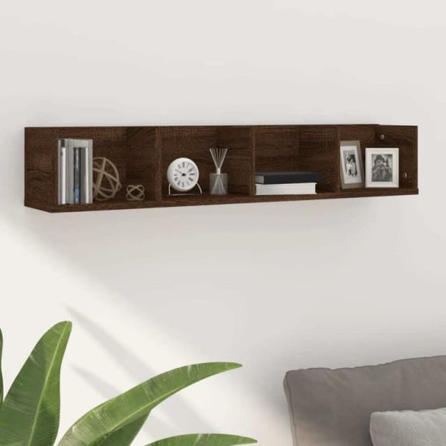 VIDAXL Cd Wall Shelf Brown Oak 100x18x18cm Engineered Wood Vidaxl 826619
