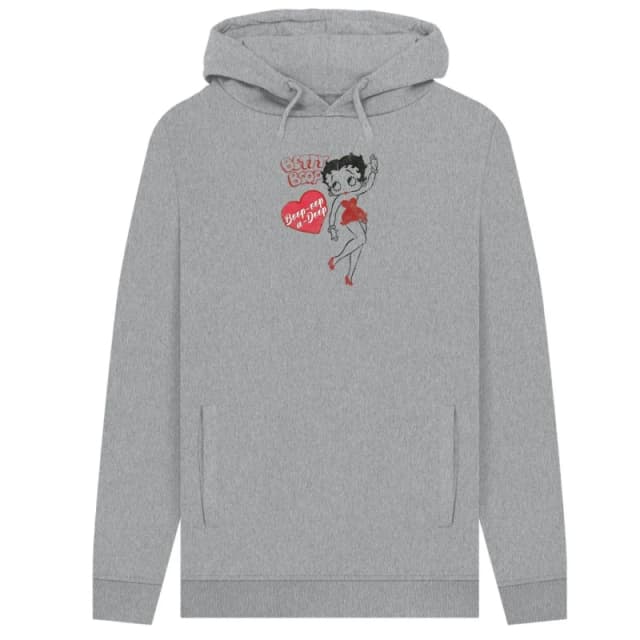 Betty Boop Mens Oop-A-Doop Hoodie in Grey Size: Small Grey Male S