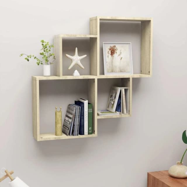 VIDAXL Vidaxl - Wall Cube Shelf Sonoma Oak 80x15x78.5cm Engineered Wood 8720286596807