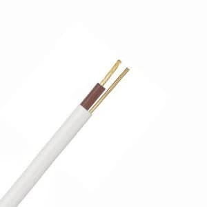 Zexum White 1.5mm 16A Brown Single Core and Earth 6241B Flat LSZH Low Smoke Zero Halogen Harmonised Lighting Power Cable - 1 Meter