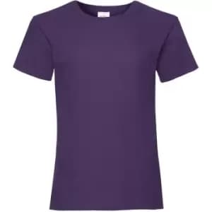 Fruit Of The Loom Girls Childrens Valueweight Short Sleeve T-Shirt (12-13) (Purple)