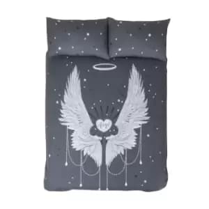 Angel Wings Grey Duvet Set - Single