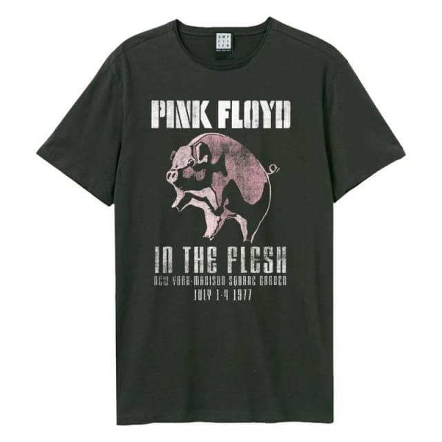 Amplified Amplified Men In The Flesh Pink Floyd T-Shirt in Charcoal Size: Small Charcoal S Male 5063470089512