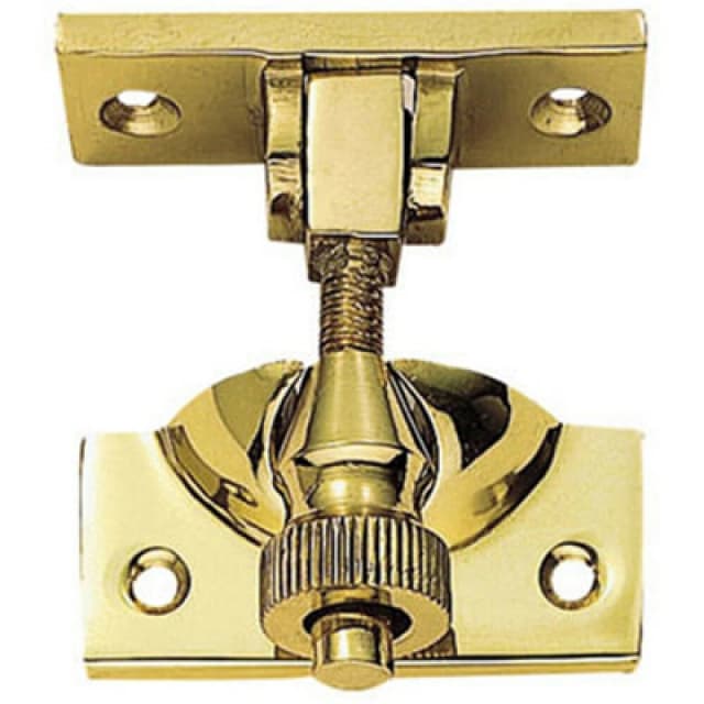 Loops Brighton Pattern Sprung Sash Fastener 56 x 22mm Fixing Plate Polished Brass Metallics unisex