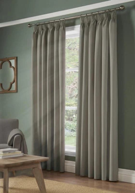 Luxury Living Essential Room Darkening Pencil Pleat Curtains Silver