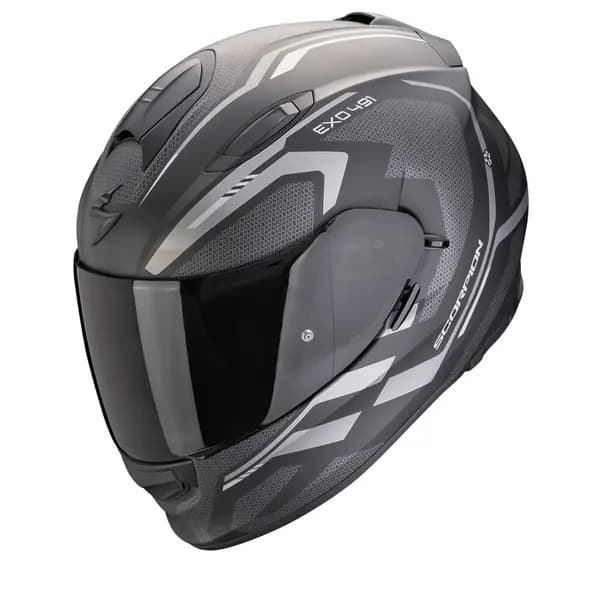 Scorpion EXO-491 Kripta Matt Black-Silver Full Face Helmet Size L