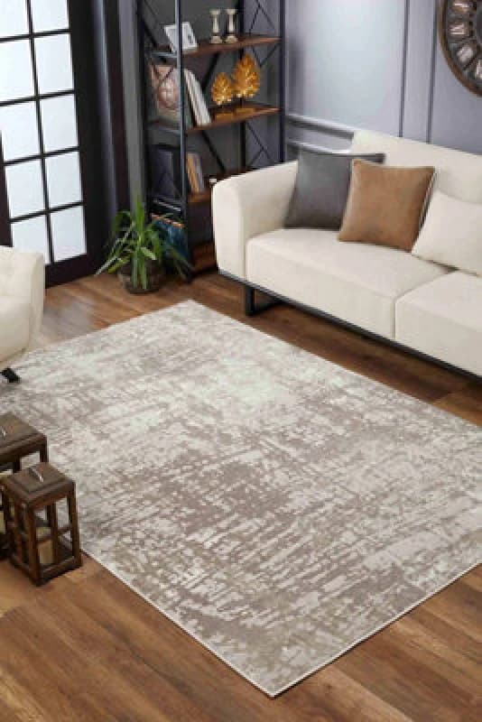 Serenity Modern Abstract Lines Contemporary Area Rugs Stone 60X220 Cm