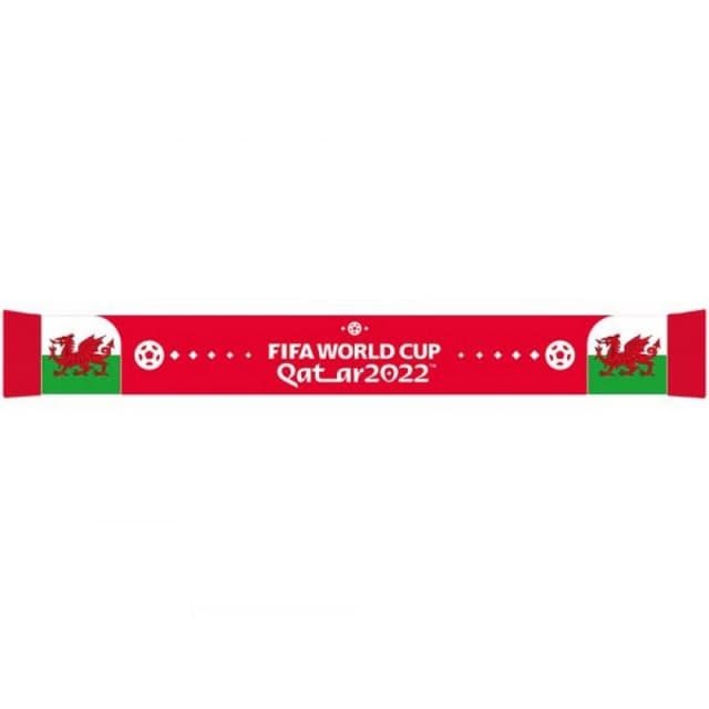 Wales Mens World Cup Jacquard Knitted Winter Scarf in Dark Red Dark Red Male One Size