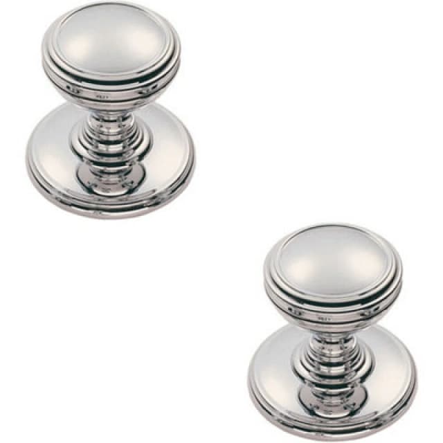 Loops 2x Ringed Tiered Cupboard Door Knob 38mm Diameter Polished Chrome Cabinet Handle Multi unisex