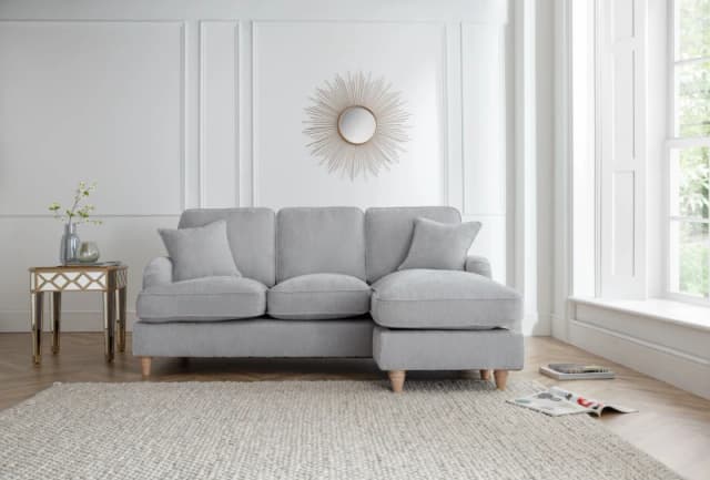 The Great Sofa Company Orla Right Hand Chaise Sofa Manhattan Charcoal in Light Grey Light Grey Unisex