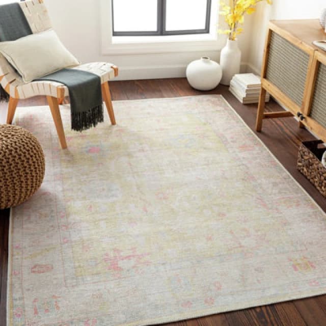Livabliss Machine Washable Traditionnal Boho Sage Amari Area Rug 160 X 213cm - Easy Care, Non Shedding, Ideal For Living Room & Bedroom