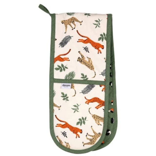 Dexam Leopard Print Double Oven Gloves