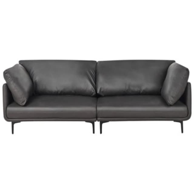 Beliani Sofa 3 Seater Revsnes Faux Leather Black