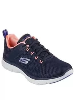 Skechers Flex Appeal 4.0 Elegant Ways Trainers - Navy, Size 4, Women