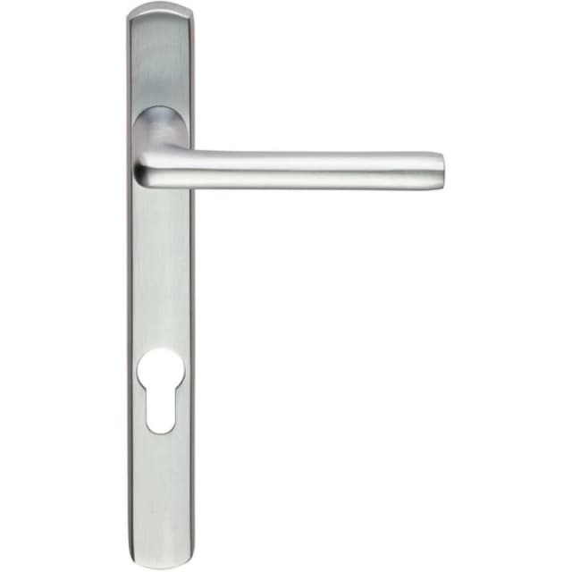 Loops PAIR Straight Lever on Narrow Euro Lock Backplate 220 x 26mm Satin Chrome Multi