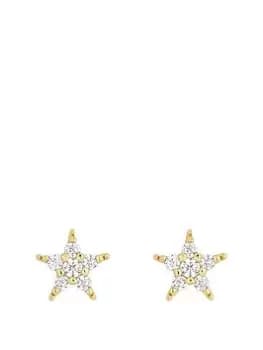 Inicio 14K Gold Plated Cubic Zirconia Star Stud Earrings