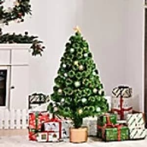 Homcom Artificial Christmas Tree Green with Golden Stand
