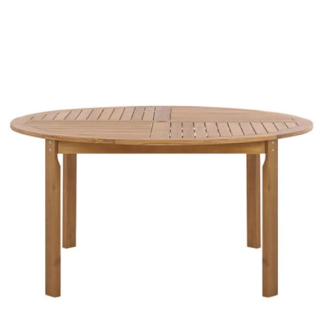 Beliani Garden Dining Table Tolve 150 Cm 150 Cm Acacia Wood Brown