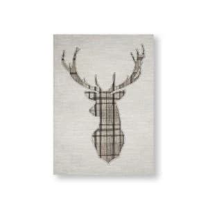 Graham & Brown Tartan Stag Printed Canvas Wall Art - 50 x 70 cm