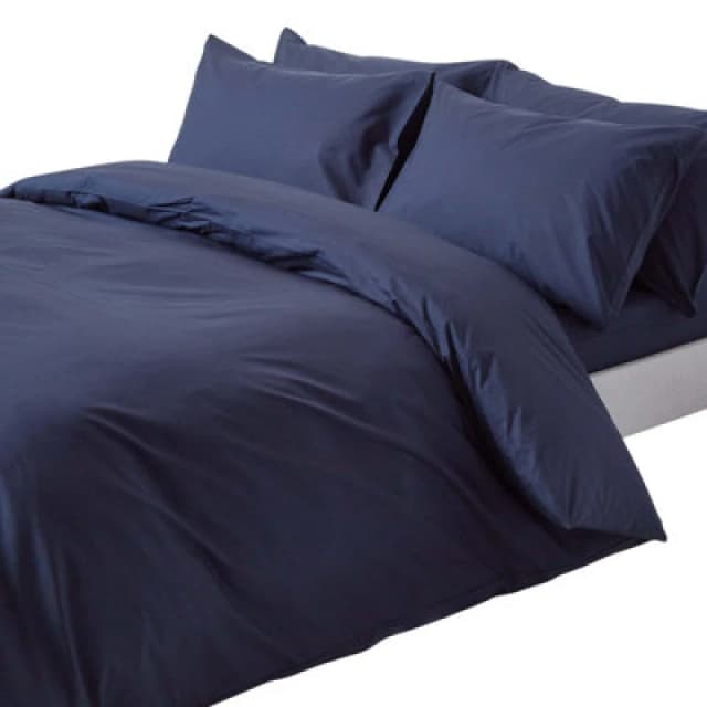 Homescapes Navy Blue Egyptian Cotton Single Duvet Cover With One Pillowcase, 200 Tc