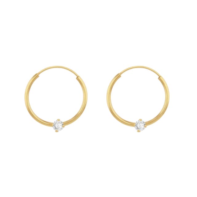 Be You 9ct Yellow Gold CZ Sleeper Earring Yellow Gold female 14mm