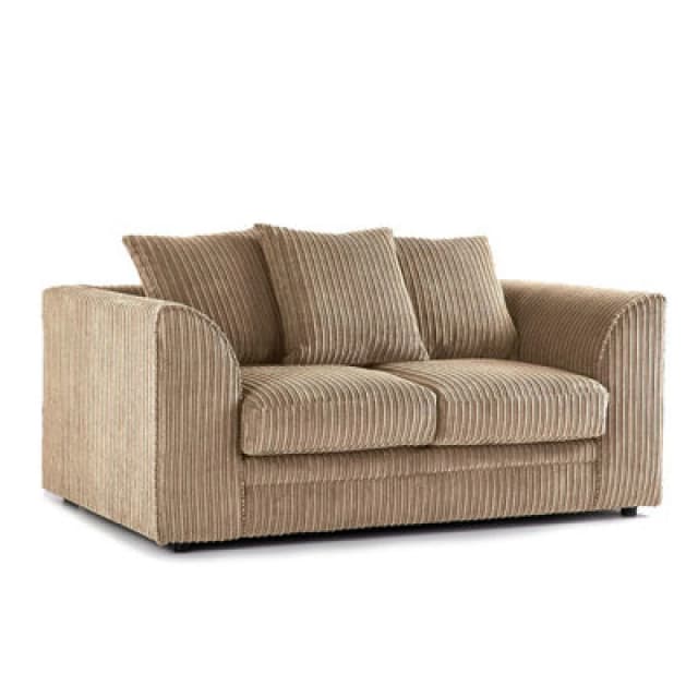 Furnishings For Less UK Luxor Jumbo Cord Coffee Fabric 2 Seater Sofa