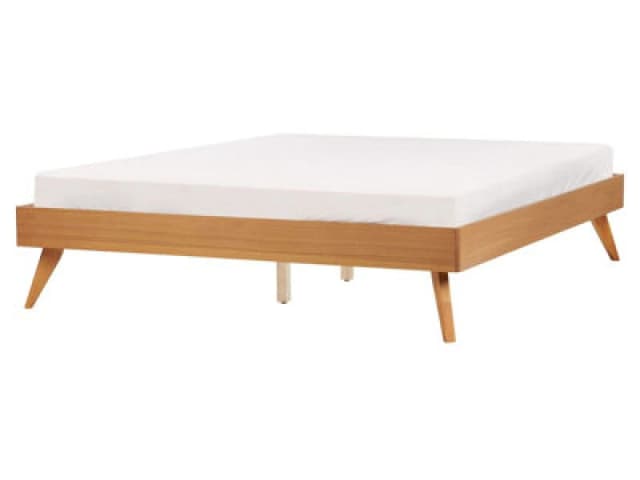 Beliani Bed Without Headboard Berric 160 X 200 Cm (Eu King Size) Natural Ash Wood